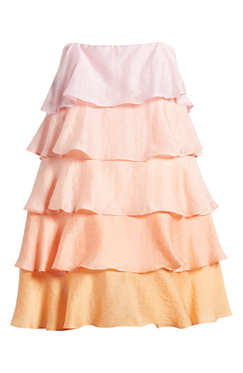 Ever New Cleo Ombré Ruffle Strapless Minidress, Alternate, color, 