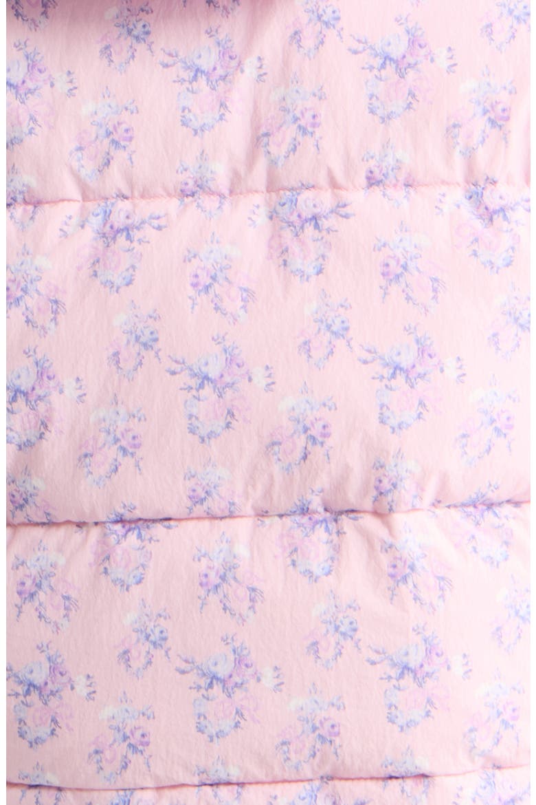 Moore Floral Water Resistant Puffer Jacket, Alternate, color, ICED MAUVE