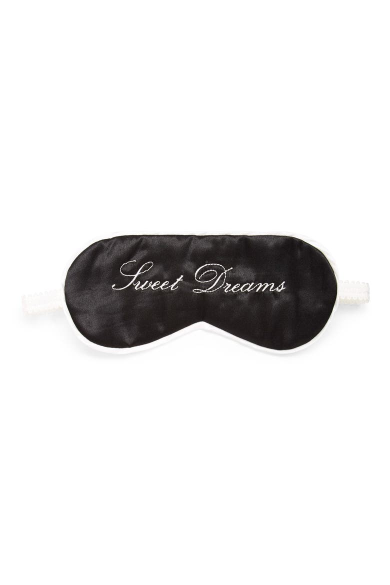Embroidered Eye Mask, Main, color, BLACK/ ECRU
