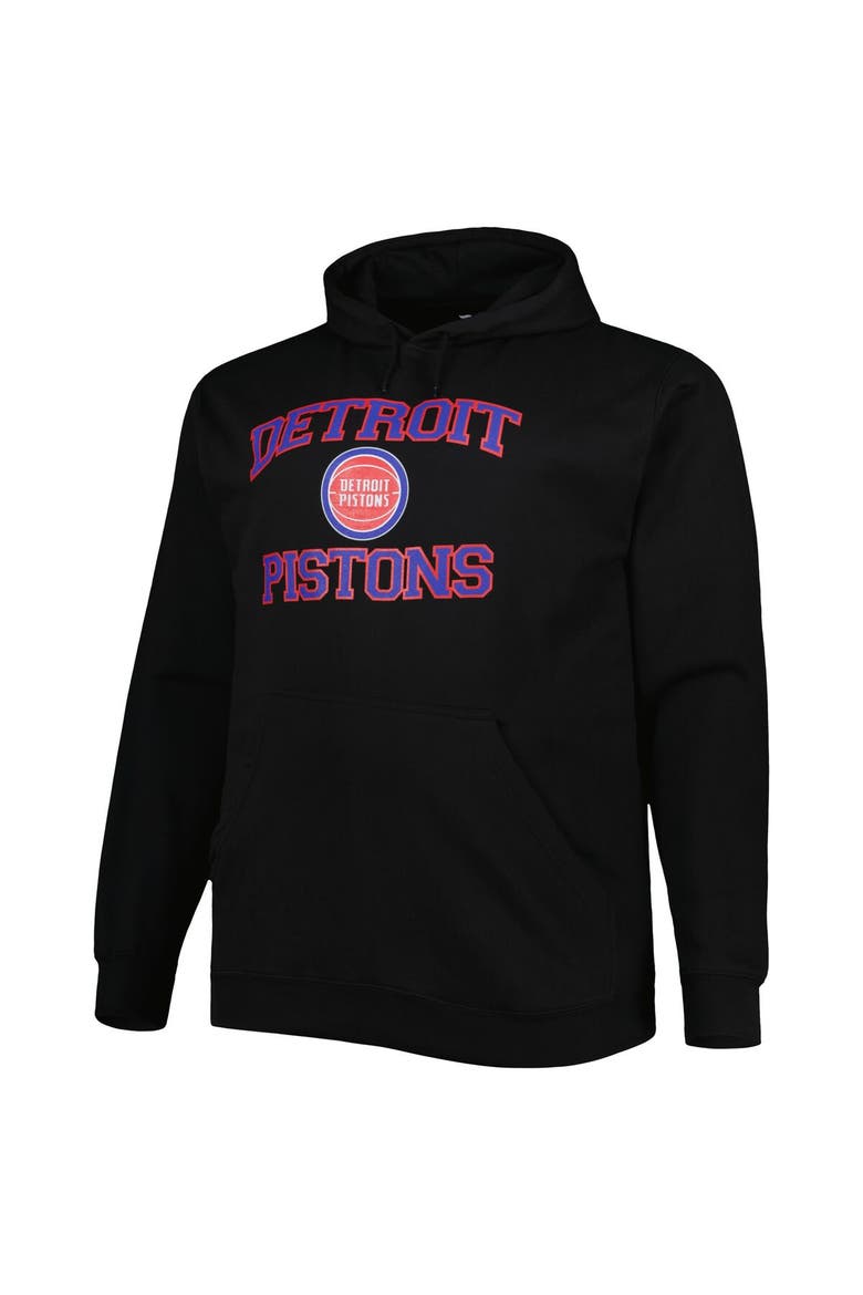 Men's Black Detroit Pistons Big & Tall Heart & Soul Pullover Hoodie, Alternate, color, Black