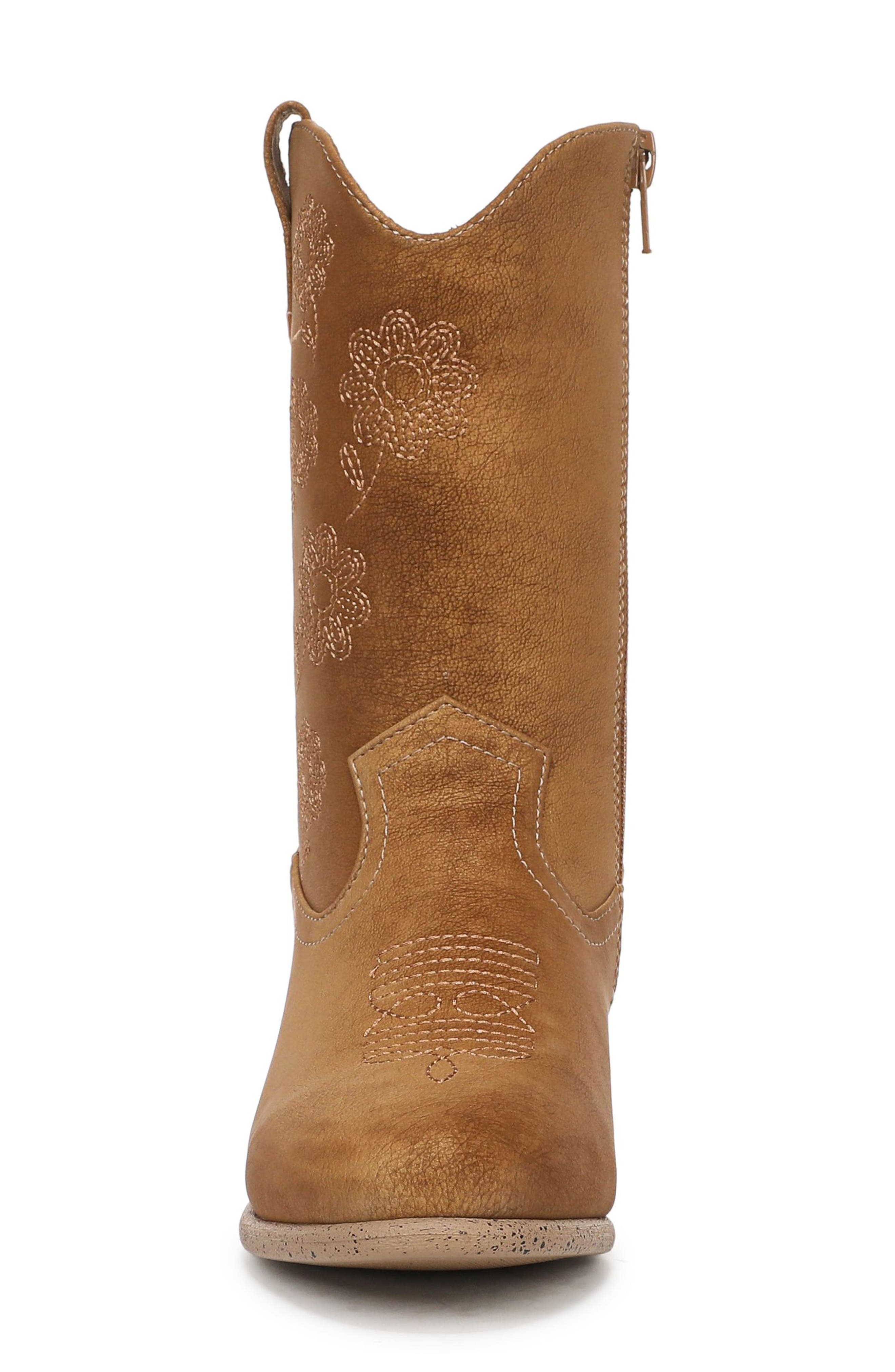 Kids' Sandia Embroidered Western Boot, Alternate, color, TAN FAUX LEATHER