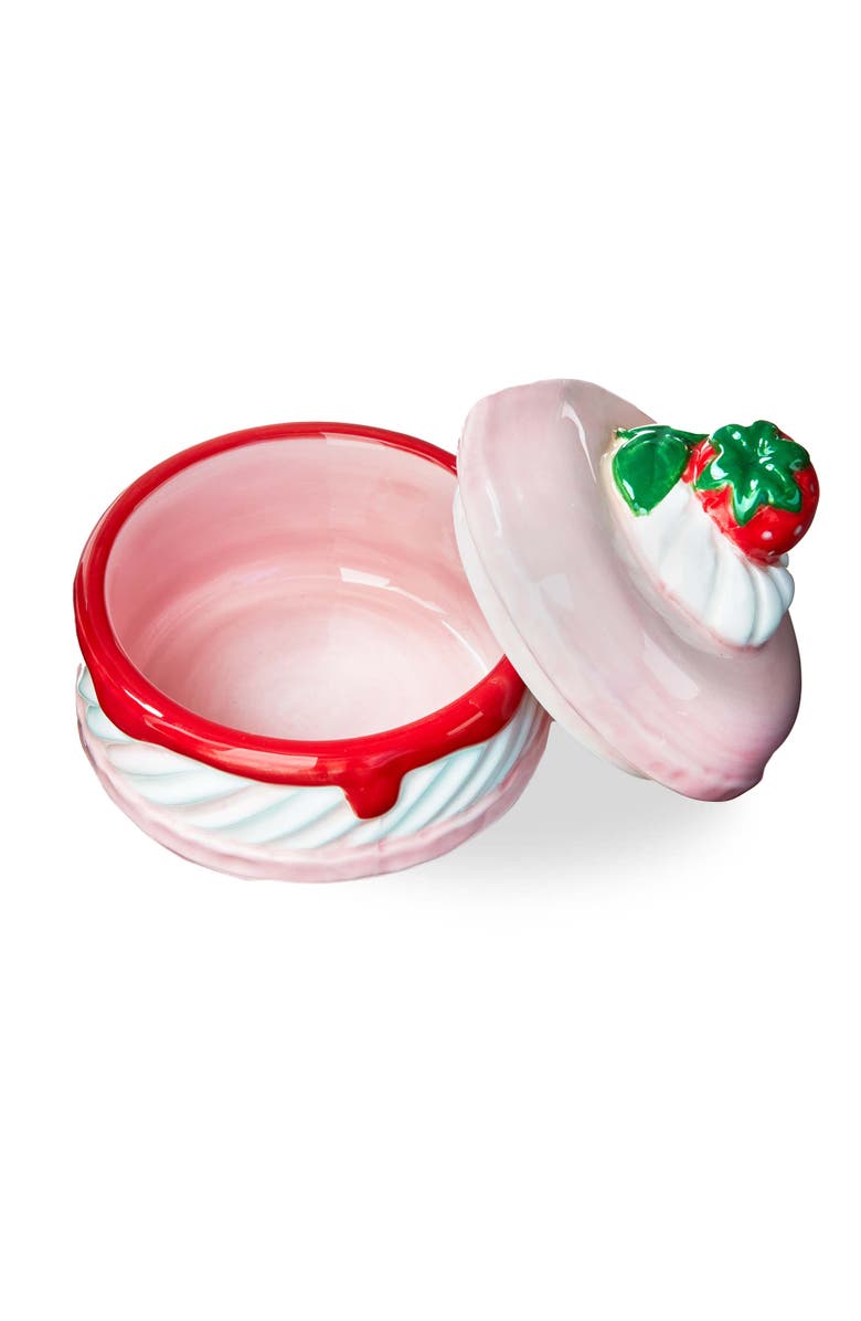 tag Macaron Trinket Dish Pink Earthenware Everyday,Christmas, Main, color, Pink