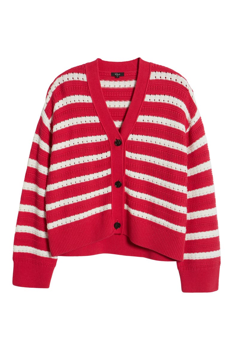 Geneva Stripe Cotton Cardigan, Alternate, color, PINK STRIPE