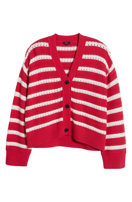 Rails Geneva Stripe Cotton Cardigan In Pink Stripe