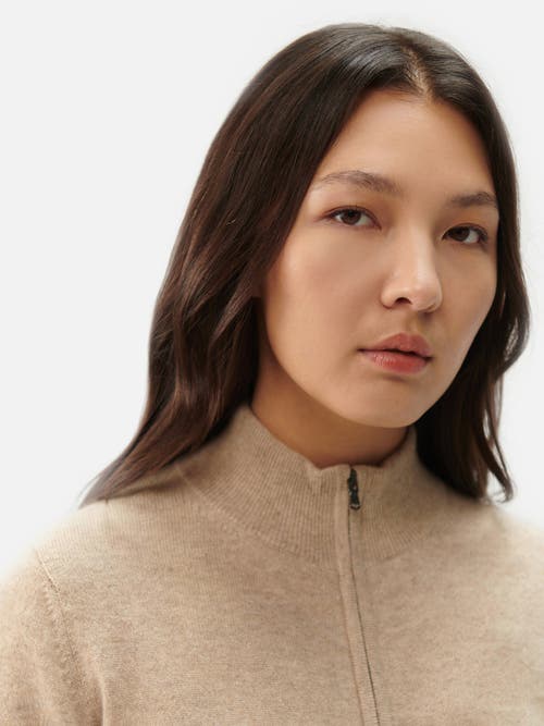 Gobi Mongolian Cashmere Full-zip Cashmere Cardigan In Warm Grey