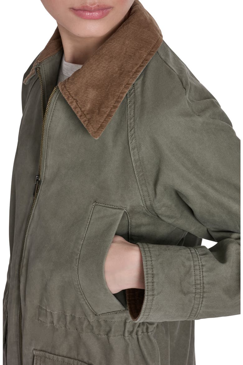 Cinched Barn Jacket, Alternate, color, OLIVE NIGHT