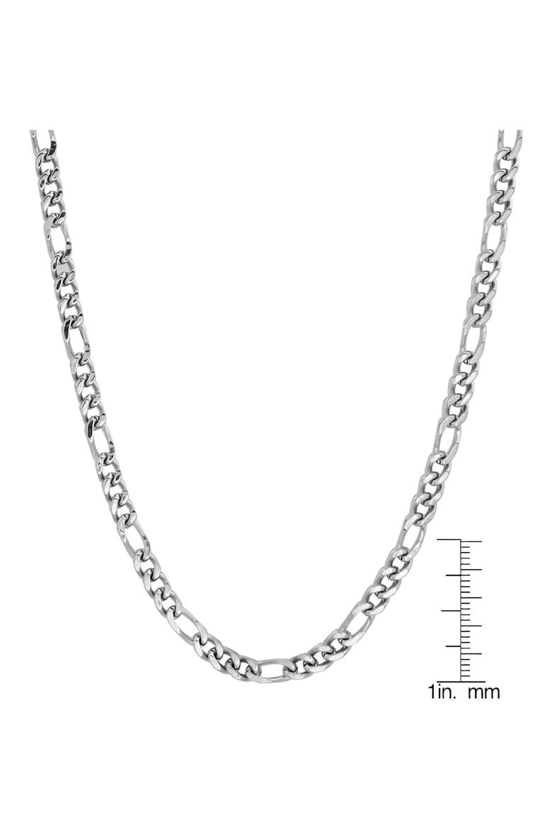 Stainless Steel Figaro Chain Necklace, Alternate, color, METALLIC