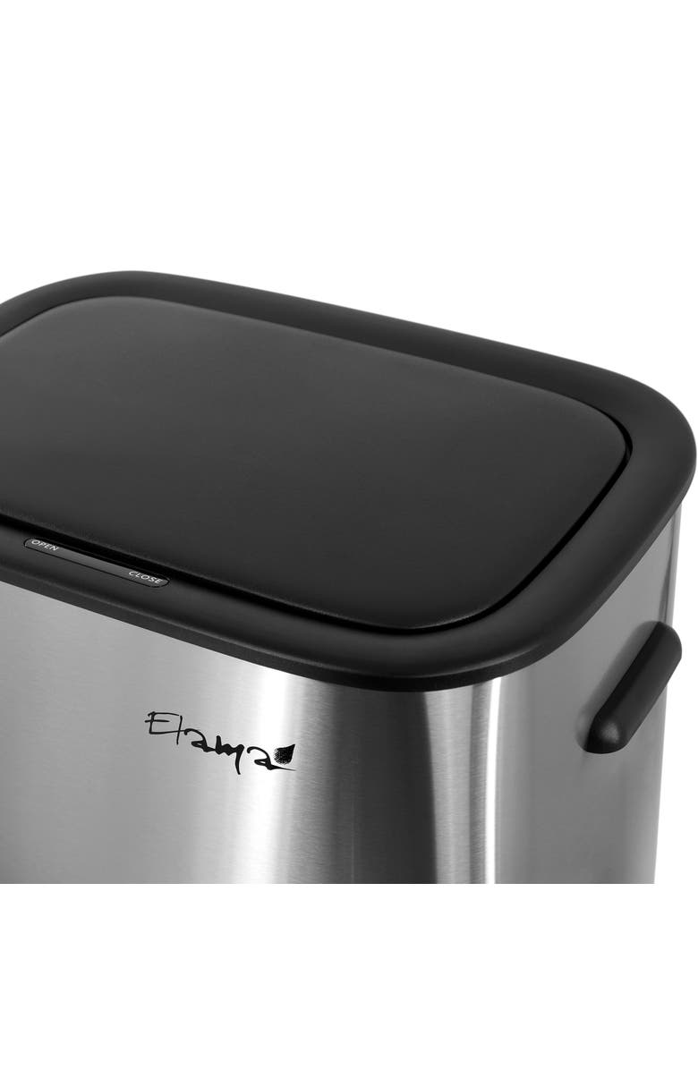 Elama 14.5 Gallon Automatic Sensor Hands Free Trash Can, Alternate, color, Silver