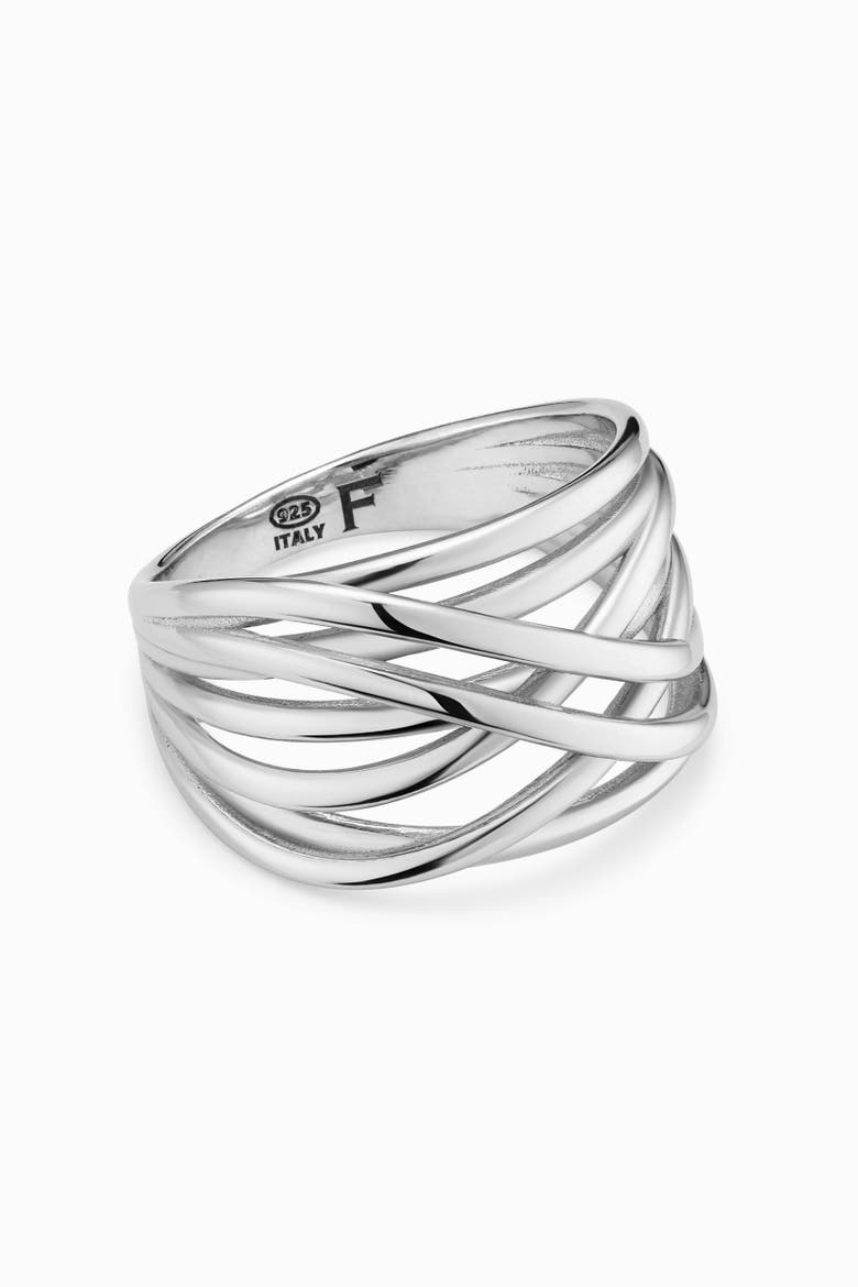 Sterling Silver Lattice Ring, Alternate, color, Silver