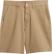 SANTO STUDIO Del Mar Flat Front Stretch Twill Chino Shorts