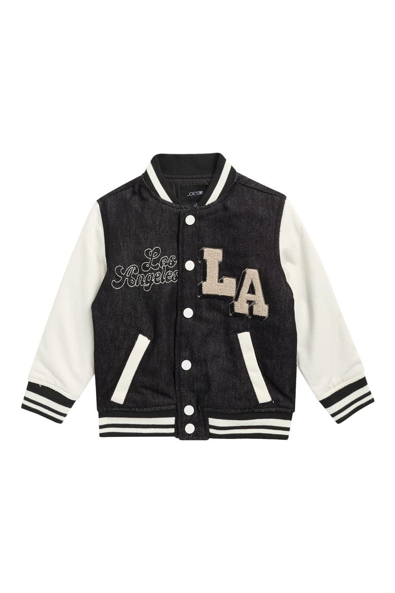 Kids' Los Angeles Varsity Jacket, Main, color, BLACK