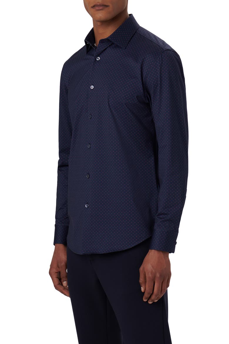James OoohCotton® Dot Button-Up Shirt, Alternate, color, NAVY