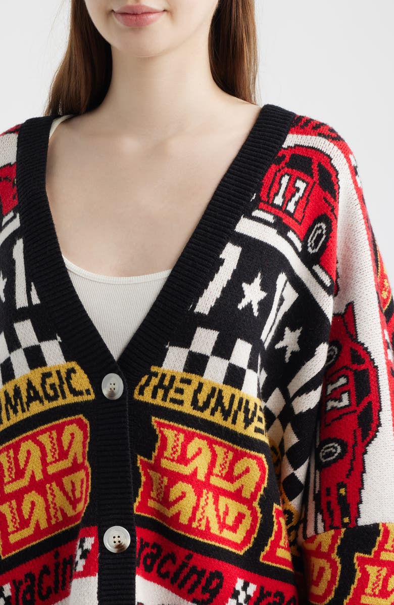 Dressed in Lala Vroom Vroom Oversize Cardigan, Alternate, color, Red/ Black