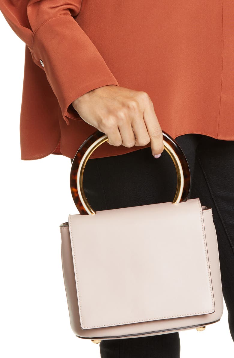 Marni Ring Handle Leather Bag, Alternate, color,