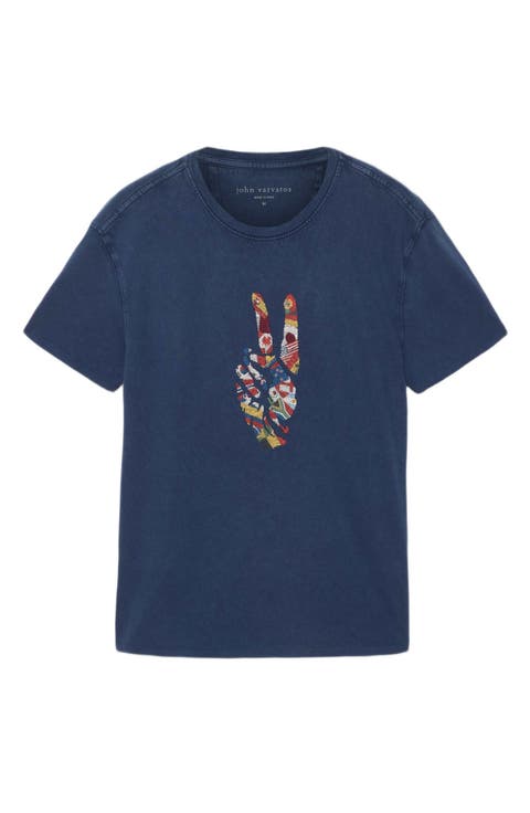 World Flags Peace Organic Cotton Graphic T-Shirt