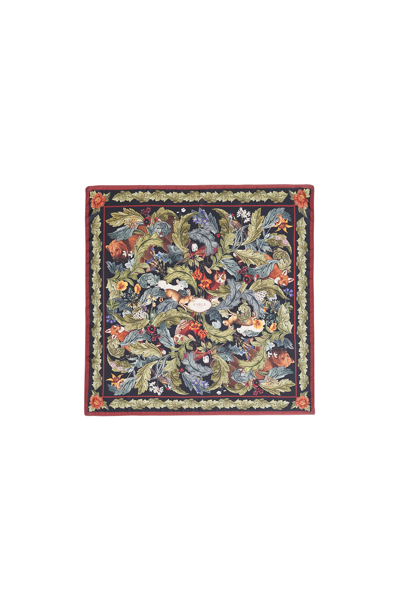 Woodland Solstice Square Scarf, Main, color, Forest Green