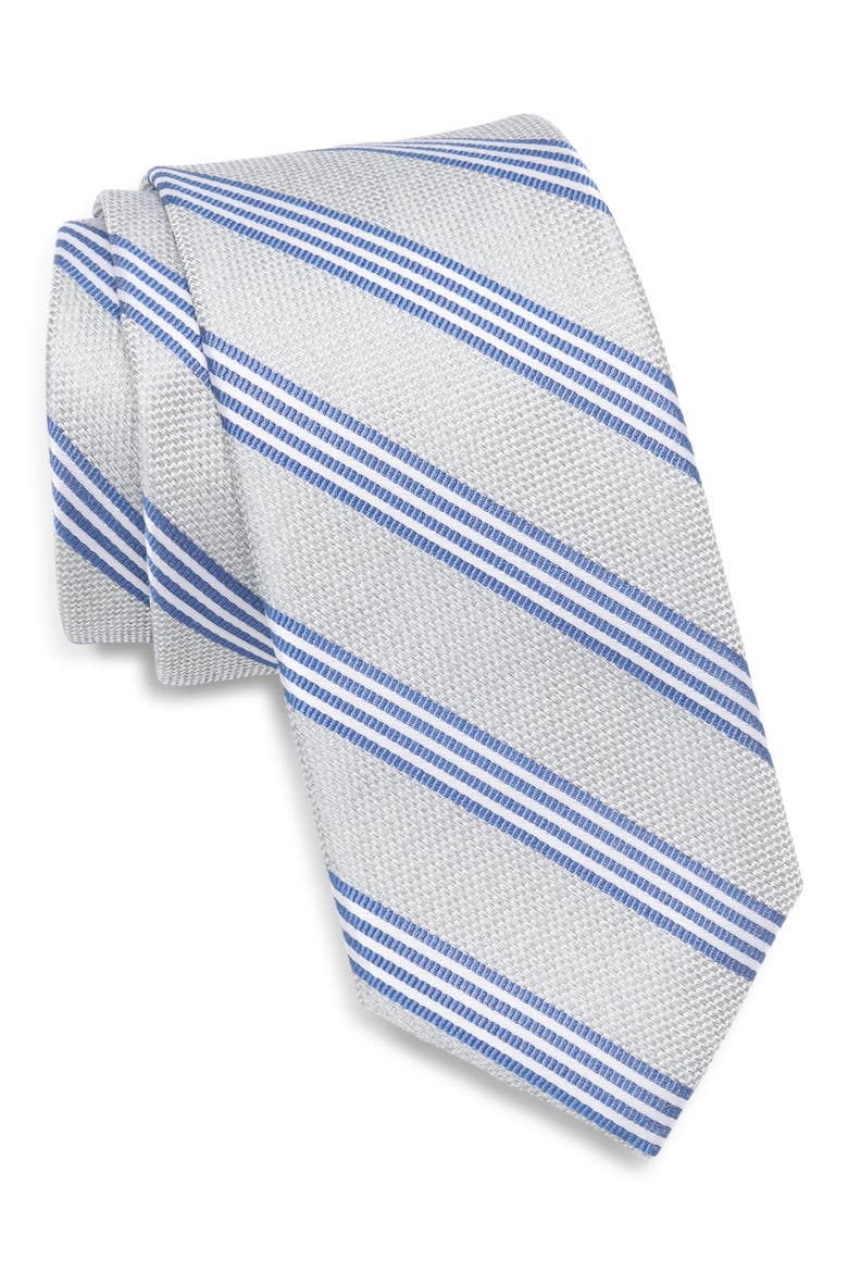 Menson Stripe Silk Tie, Main, color, BLUE