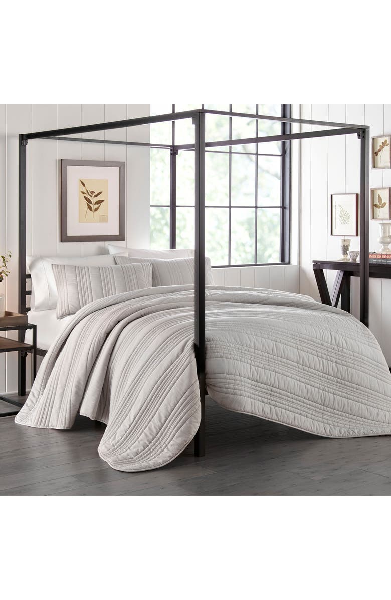 STONE COTTAGE Whitehills 144 Thread Count Cotton Quilt Set, Alternate, color, Grey