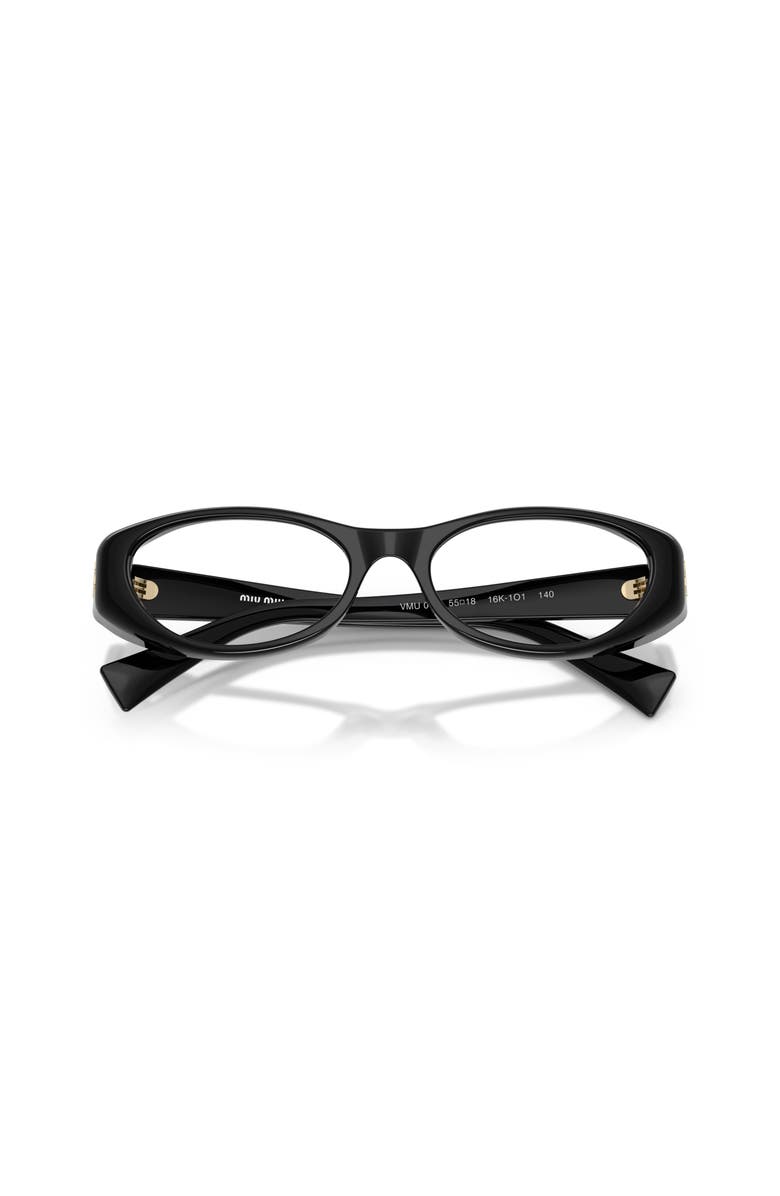 Miu Miu 53mm Oval optical glasses, Alternate, color, Black