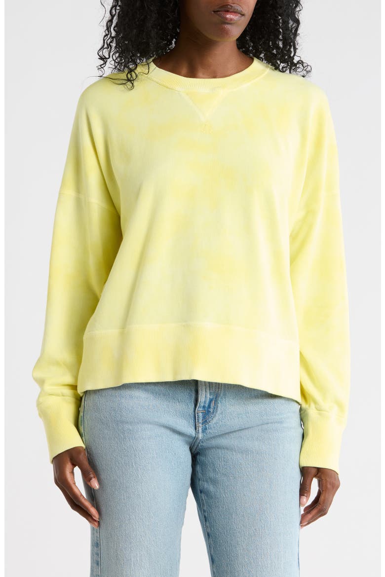 High Tide Tie Dye Pima Cotton Sweatshirt, Alternate, color, LIMELIGHT TIE DYE