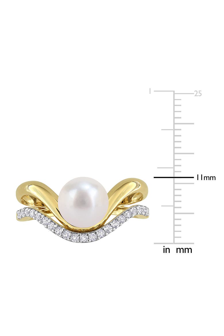 Cultured Freshwater Pearl Bypass Ring, Alternate, color, WHITE GOLD
