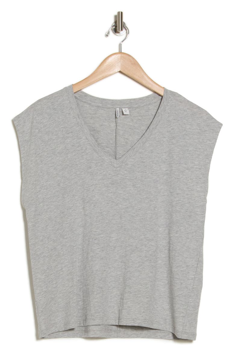 V-Neck Pima Cotton T-Shirt, Alternate, color, GREY HEATHER