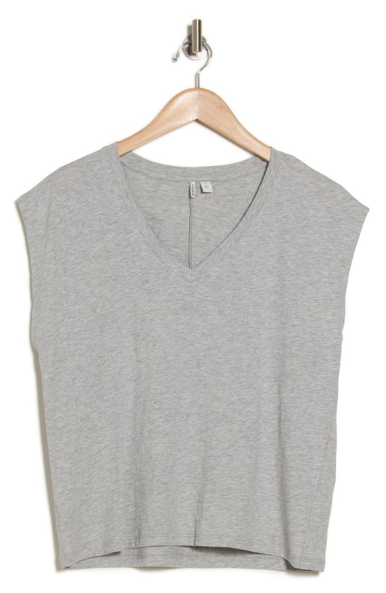 Nordstrom V-Neck Pima Cotton T-Shirt, Alternate, color, Grey Heather