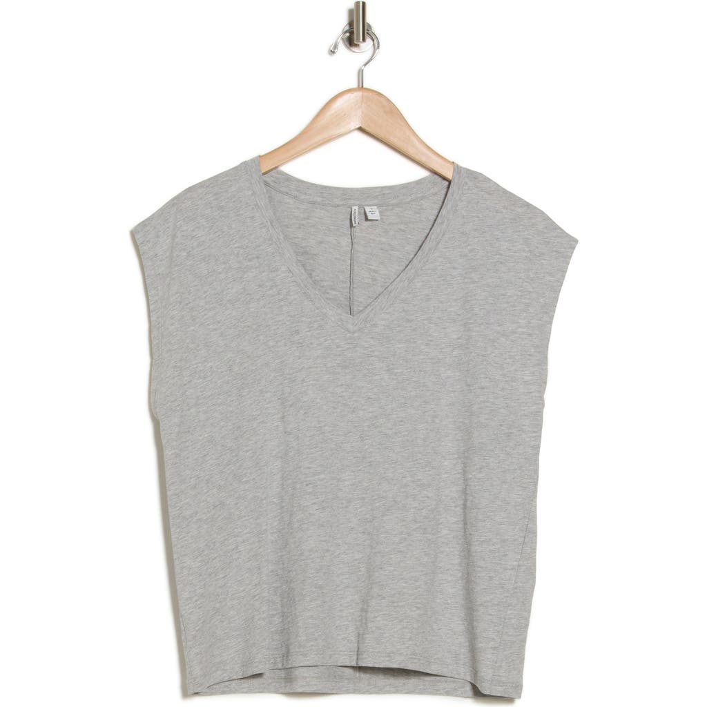 Nordstrom V-neck Pima Cotton T-shirt In Grey Heather