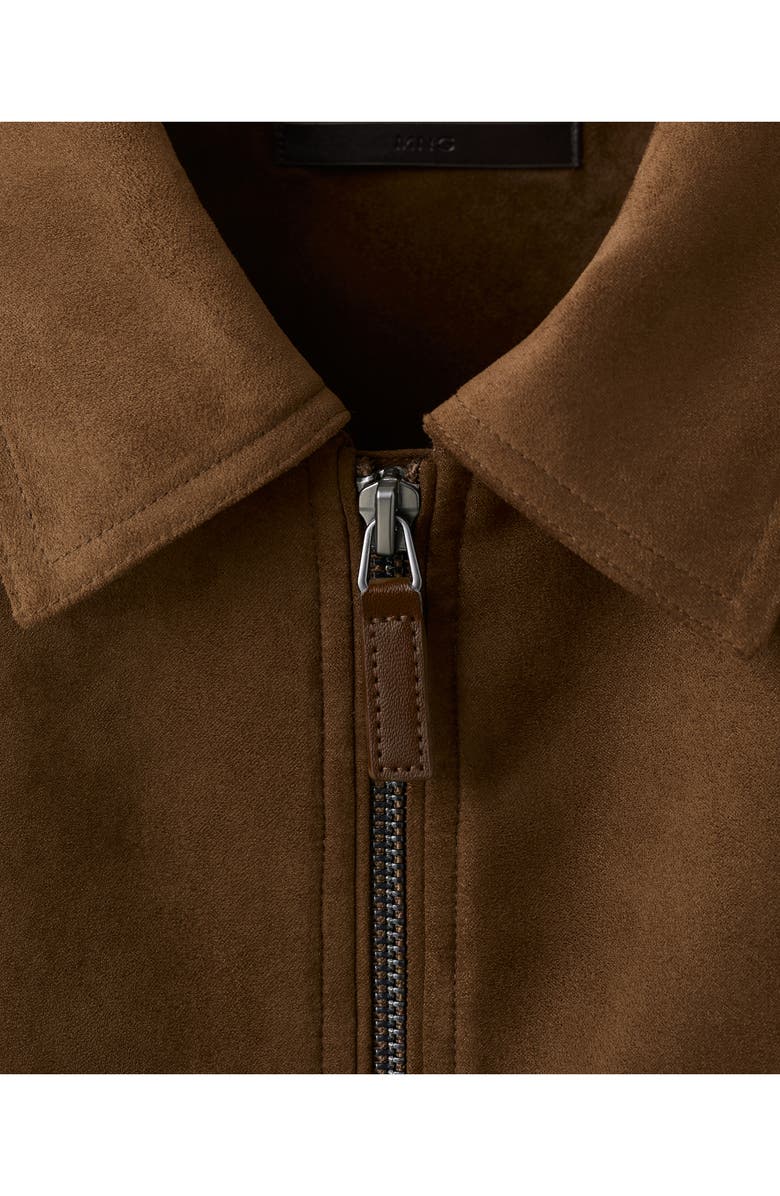 MANGO Faux Suede Jacket, Alternate, color, Cognac