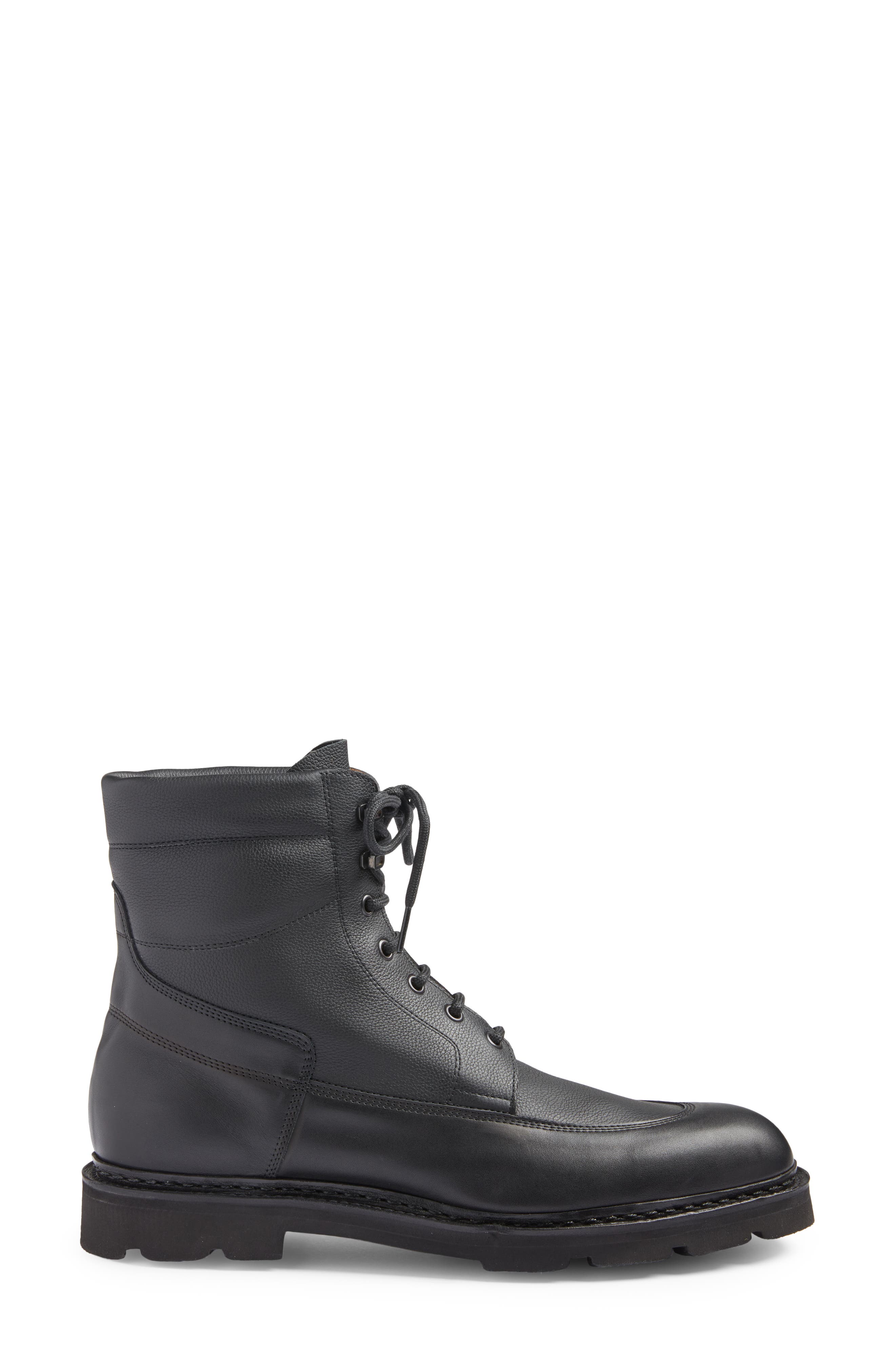 John Lobb Peak Longwing Lugged Ankle Boot, Alternate, color, Black