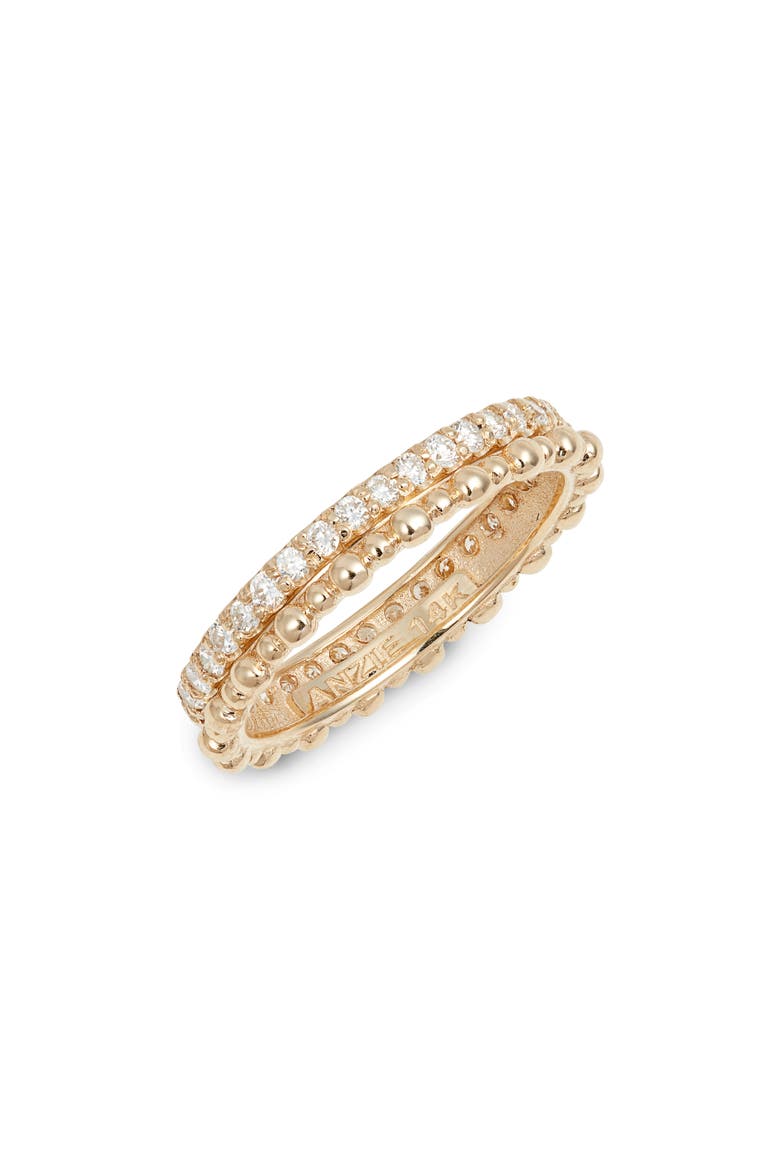 Dew Drop Pavé Diamond Double Eternity Band, Main, color, GOLD/ DIAMOND