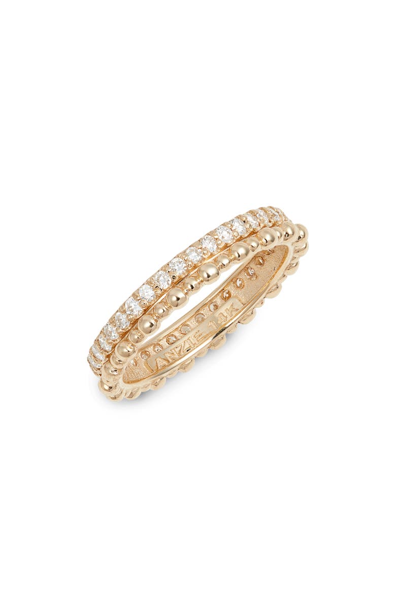 Anzie Dew Drop Pavé Diamond Double Eternity Band, Main, color, Gold/ Diamond