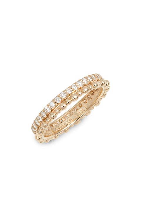 Dew Drop Pavé Diamond Double Eternity Band