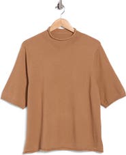 Democracy Mock Neck Short Sleeve Sweater