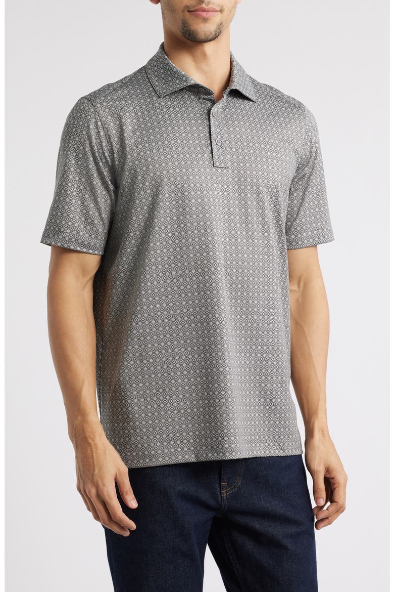 XC4® + Cool Degree™ Geo Print Performance Golf Polo, Main, color, GEO DIAMONDS/GRAY