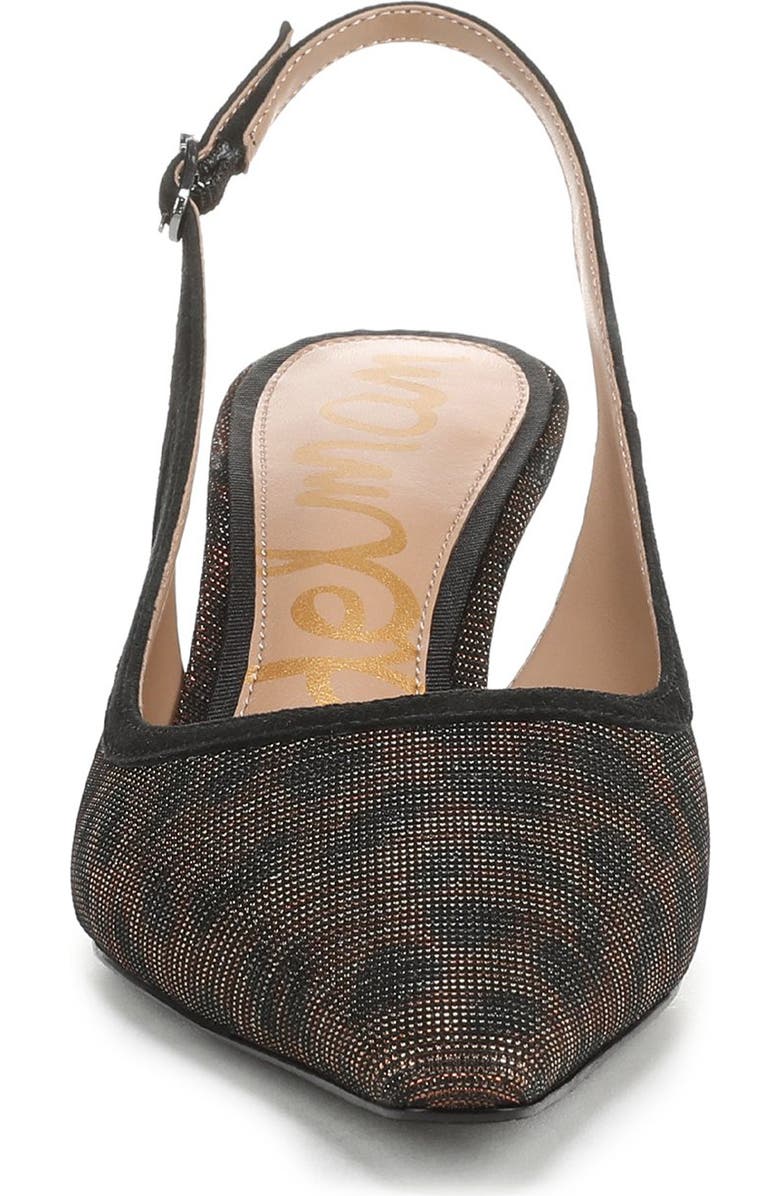 Sam Edelman Bianka Slingback Mesh Pointed Toe Pump, Alternate, color, Gilded Brown