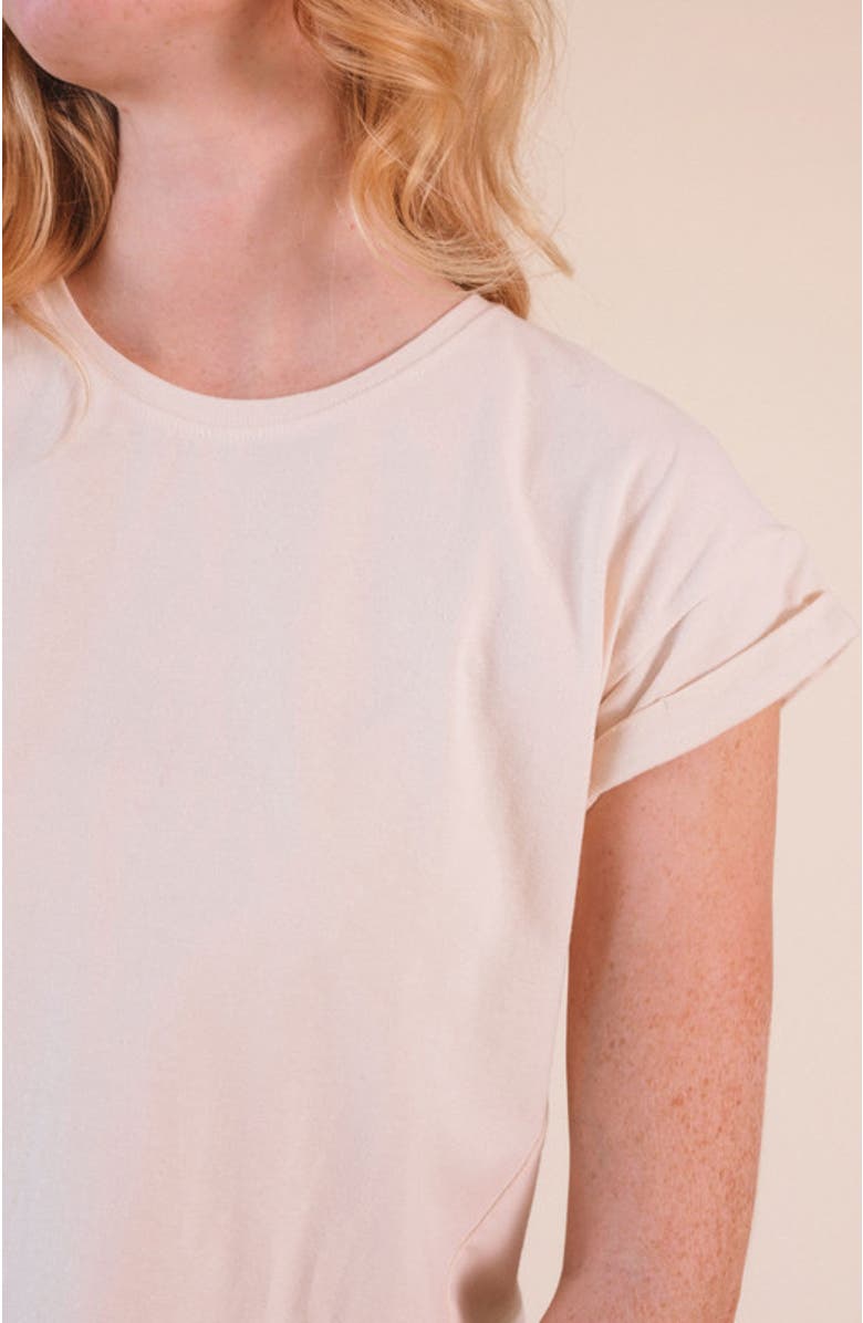 POPLINEN Plus Jane Cuffed Hemp Tee, Alternate, color, Natural