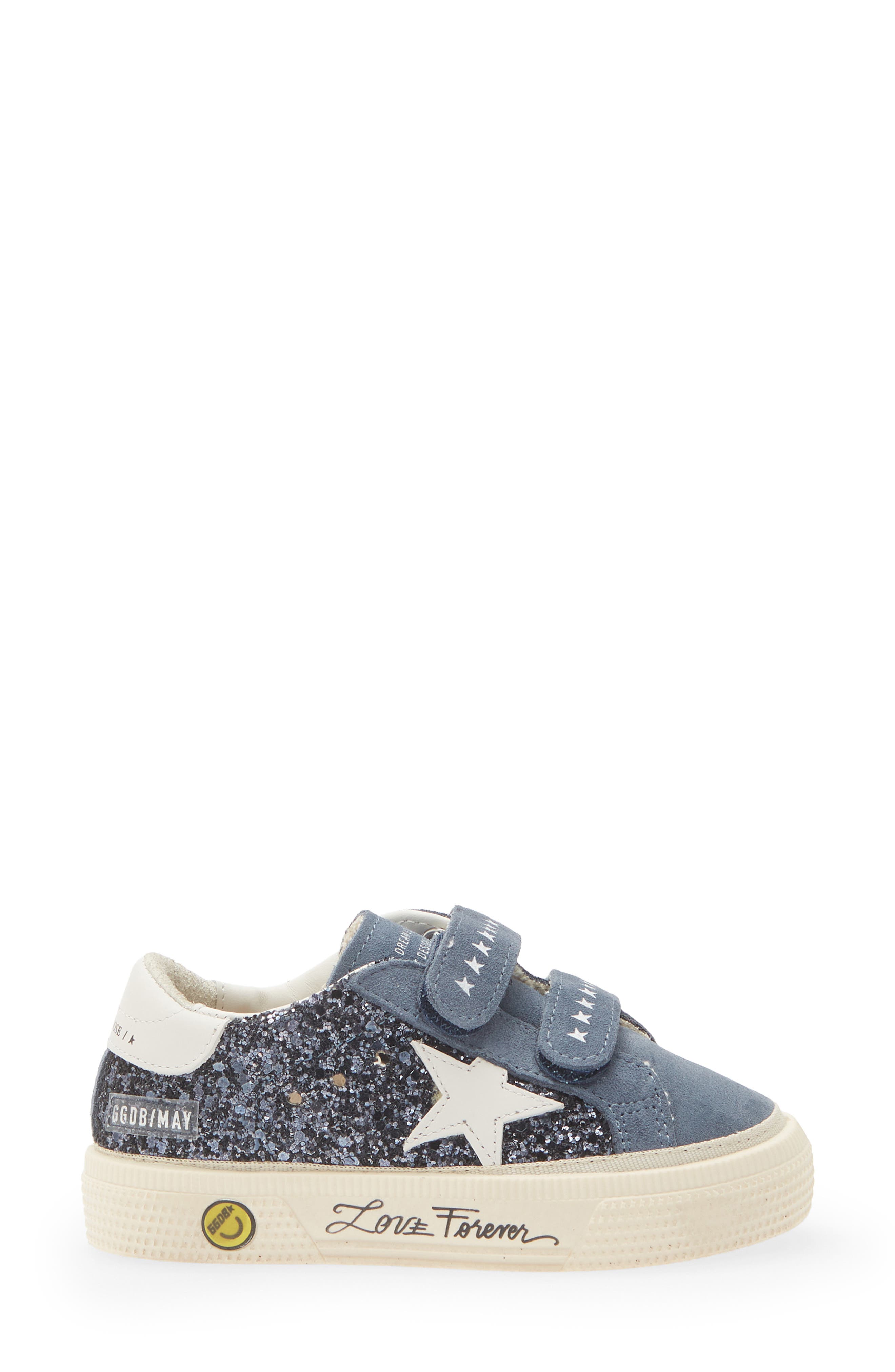 Kids' May School Glitter Sneaker, Alternate, color, BLUE BLACK/ BLUE DENIM/ MILK