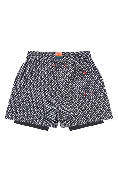Sealskinz Southwood Fish Print Swim Trunks In Navy