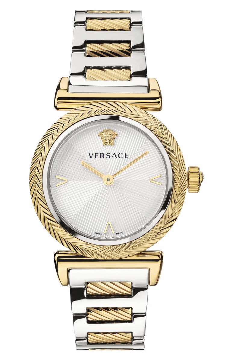 Versace V-Motif Stainless Steel Bracelet Watch, 35mm, Main, color, 