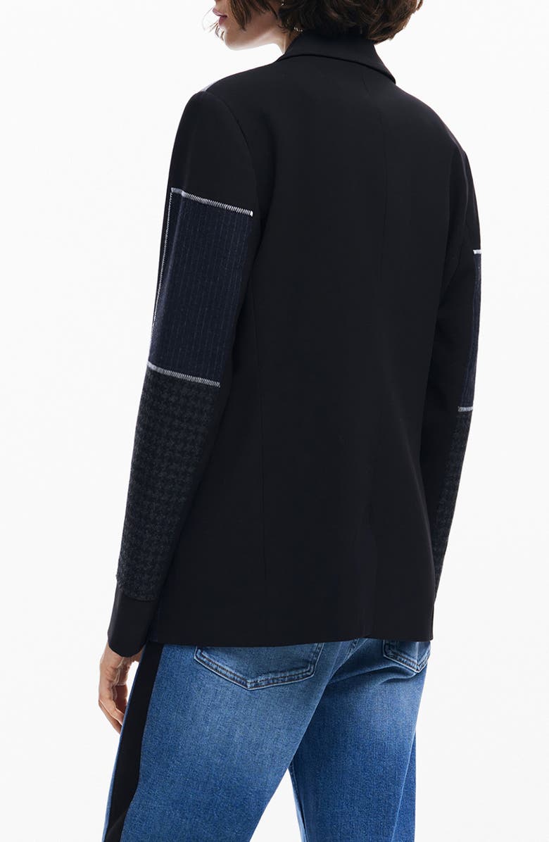 Desigual Cordoba Mixed Media Patchwork Jacket, Alternate, color, Black