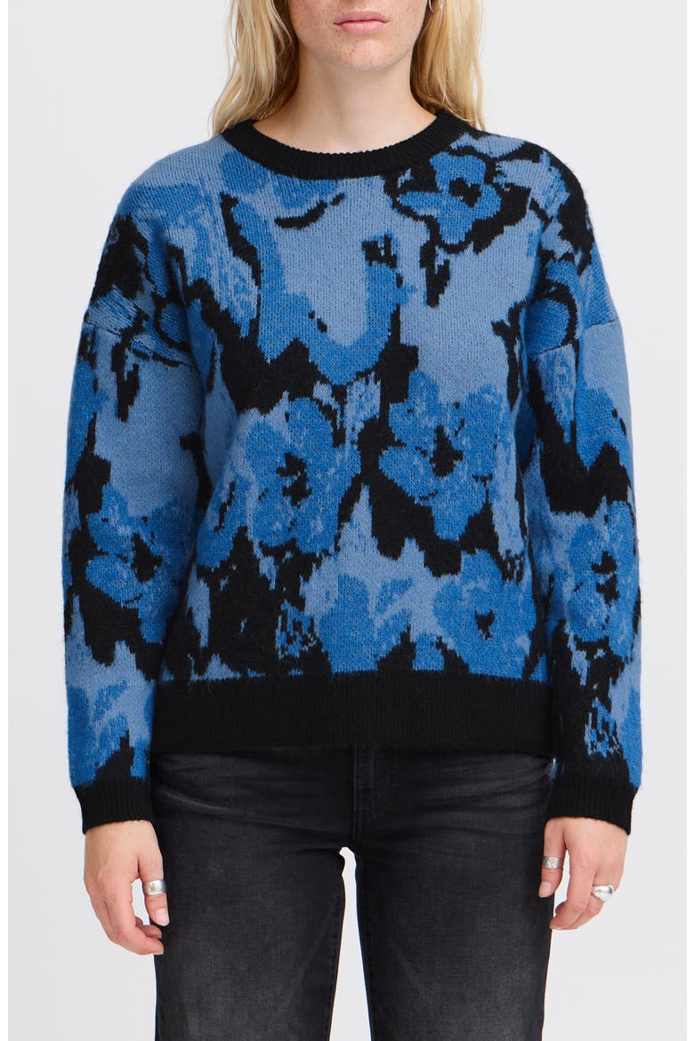 Povoke Floral Sweater, Main, color, STRONG BLUE