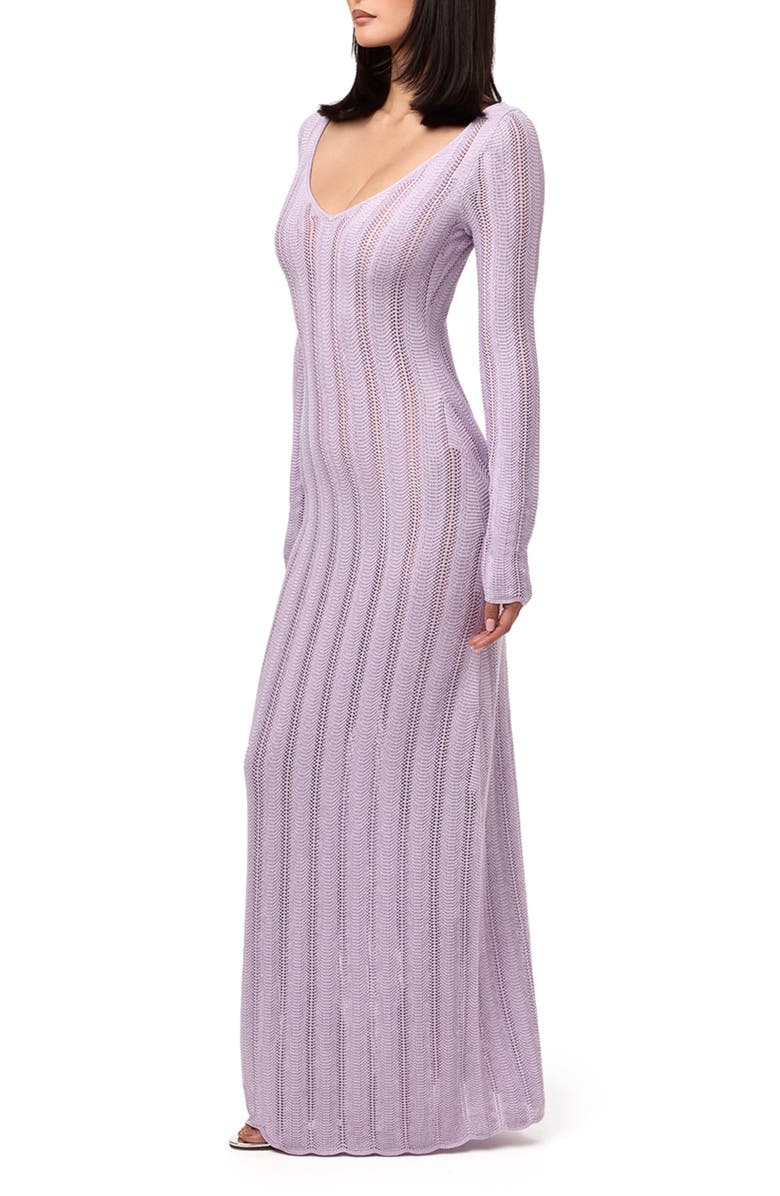 Naked Wardrobe Long Sleeve Knit Maxi Dress, Alternate, color, Lavender