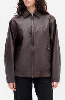 BDG Urban Outfitters Francis Faux Leather Bomber Jacket