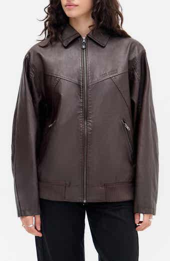 BDG Urban Outfitters Francis Faux Leather Bomber Jacket