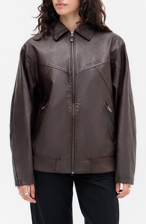 Bdg Urban Outfitters Francis Faux Leather Bomber Jacket In Brown