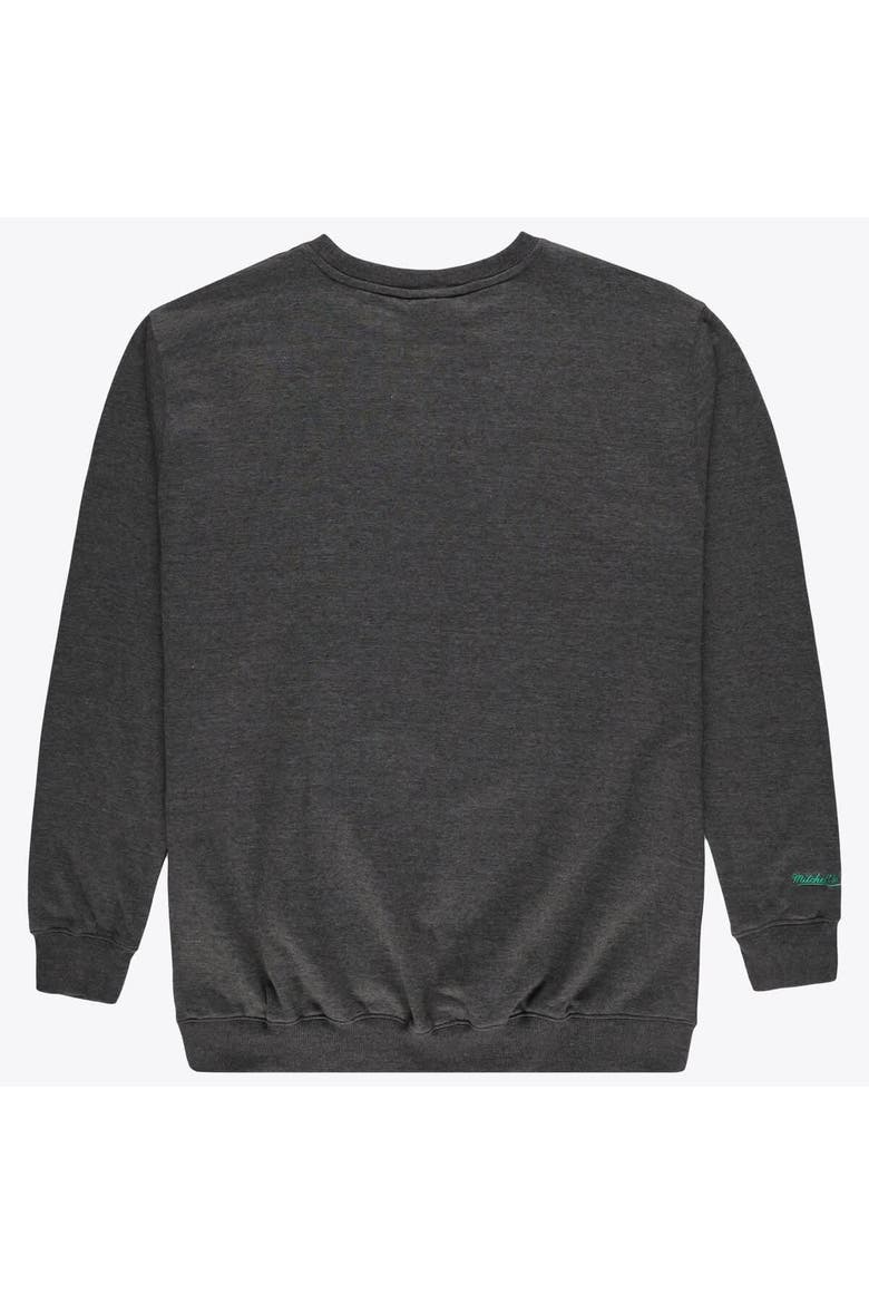 Men's Mitchell & Ness Heather Charcoal Milwaukee Bucks Hardwood Classics Big & Tall Crewneck Sweatshirt, Alternate, color, Heather Charcoal