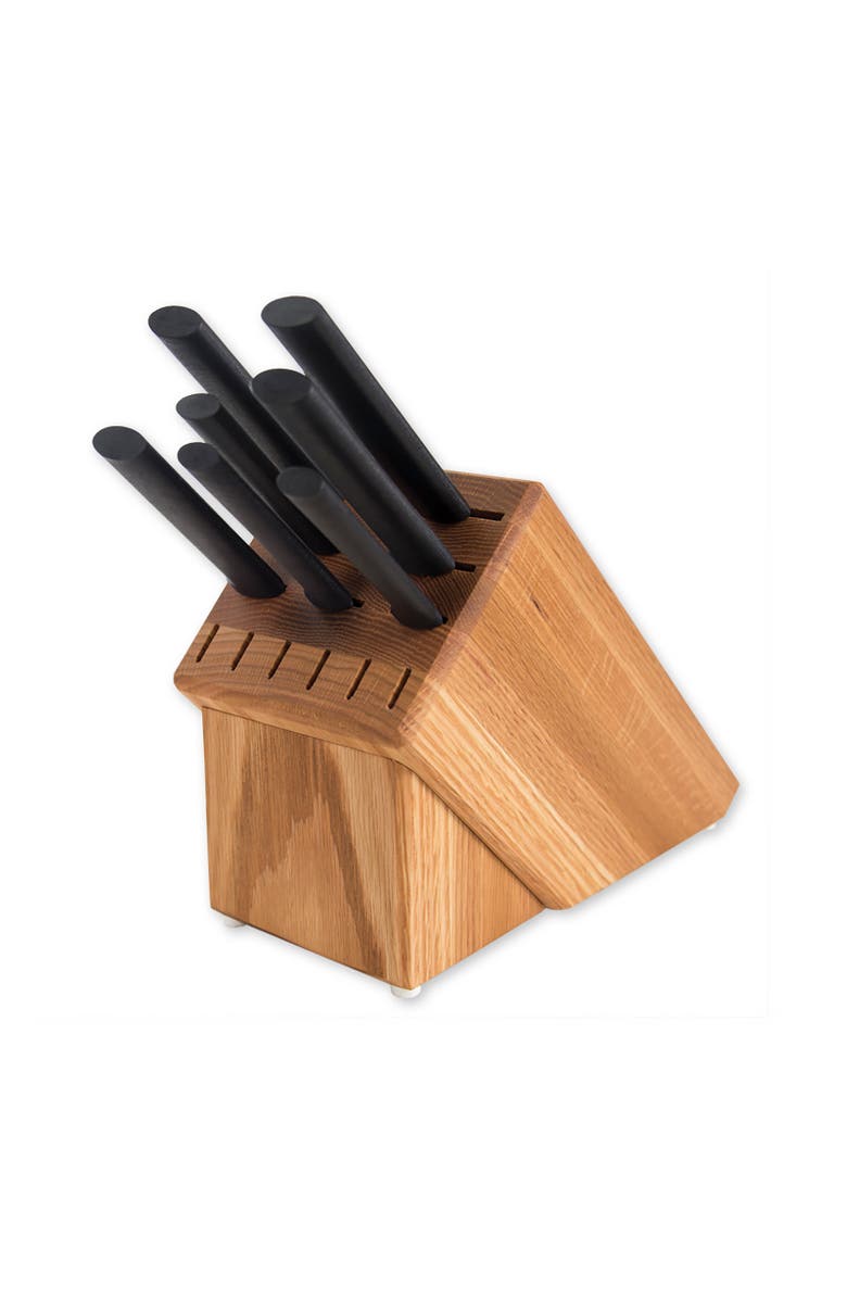 Rada Essential Oak 8 Piece Knife Block Set, Main, color, Black