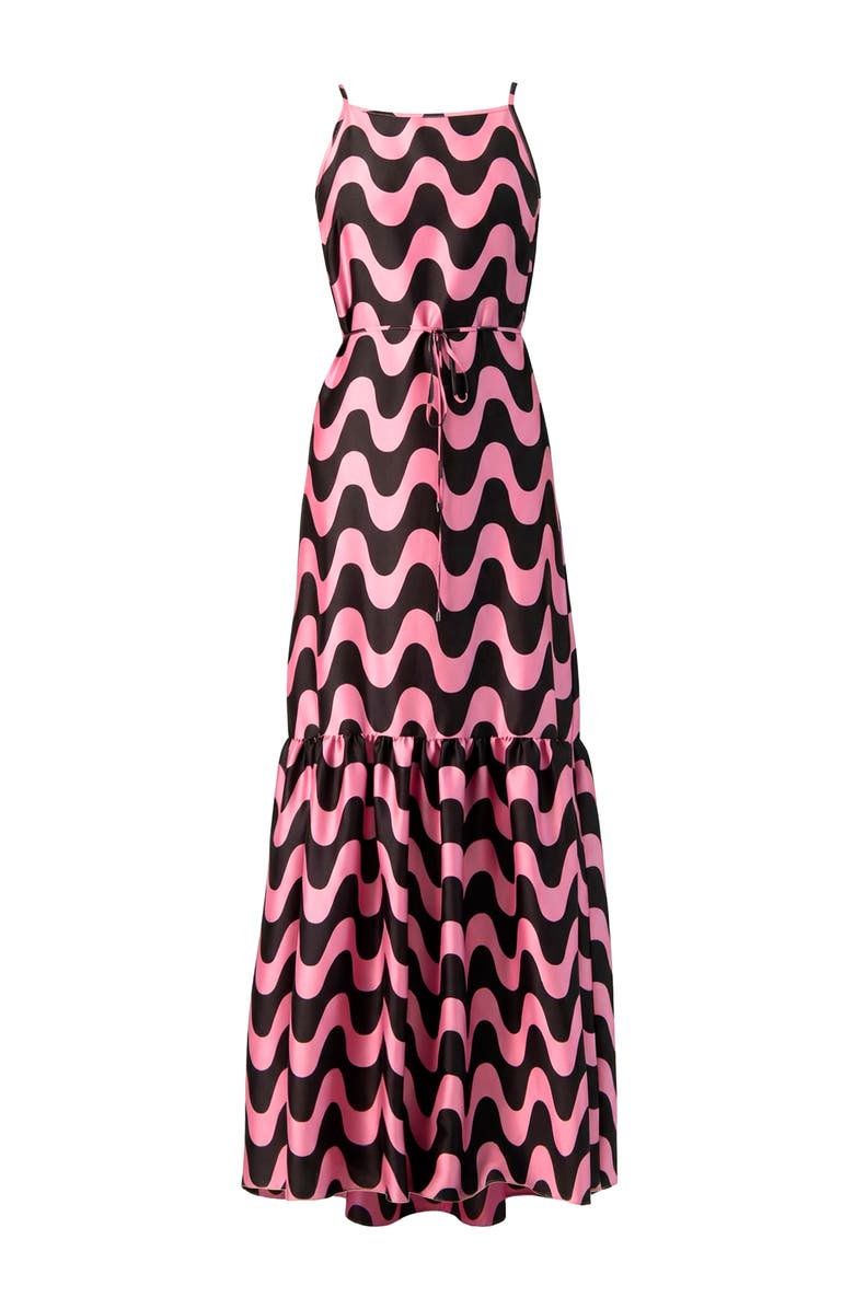 IVONNE Sleeveless Wave Print Maxi Dress, Alternate, color, Pink