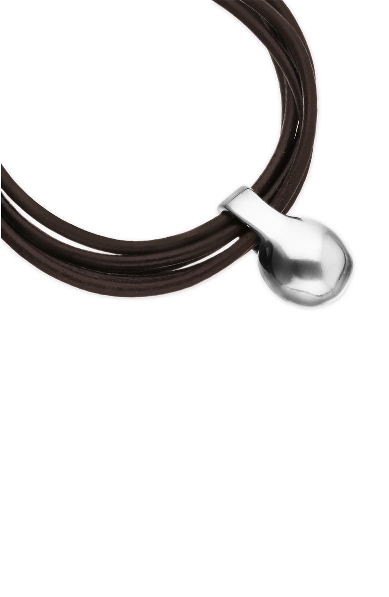 UNODE50 Leather strap with sterling silver-plated dial, Alternate, color, Silver